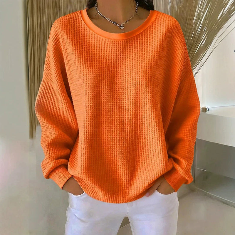 Waffelstruktur-Sweatshirt – Lockere Passform & Klassischer Stil für jeden Casual-Look