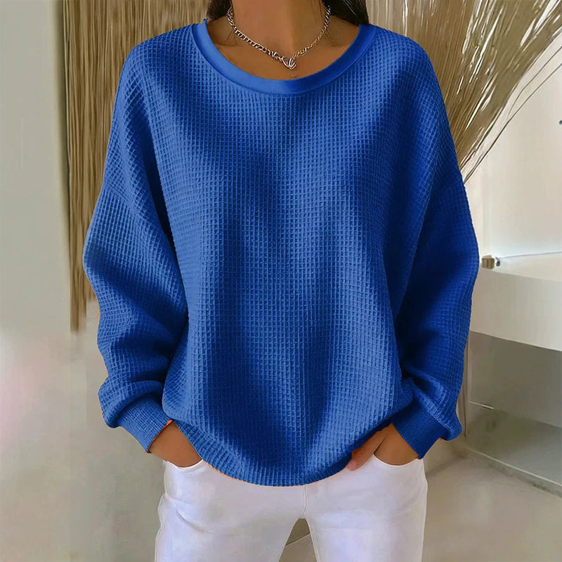Waffelstruktur-Sweatshirt – Lockere Passform & Klassischer Stil für jeden Casual-Look