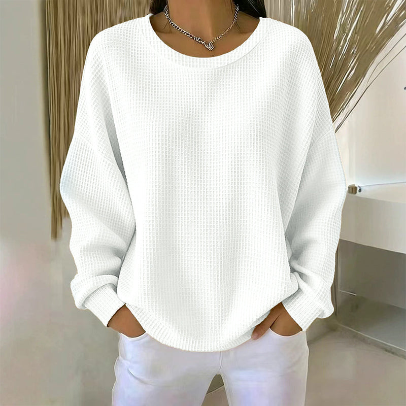 Waffelstruktur-Sweatshirt – Lockere Passform & Klassischer Stil für jeden Casual-Look