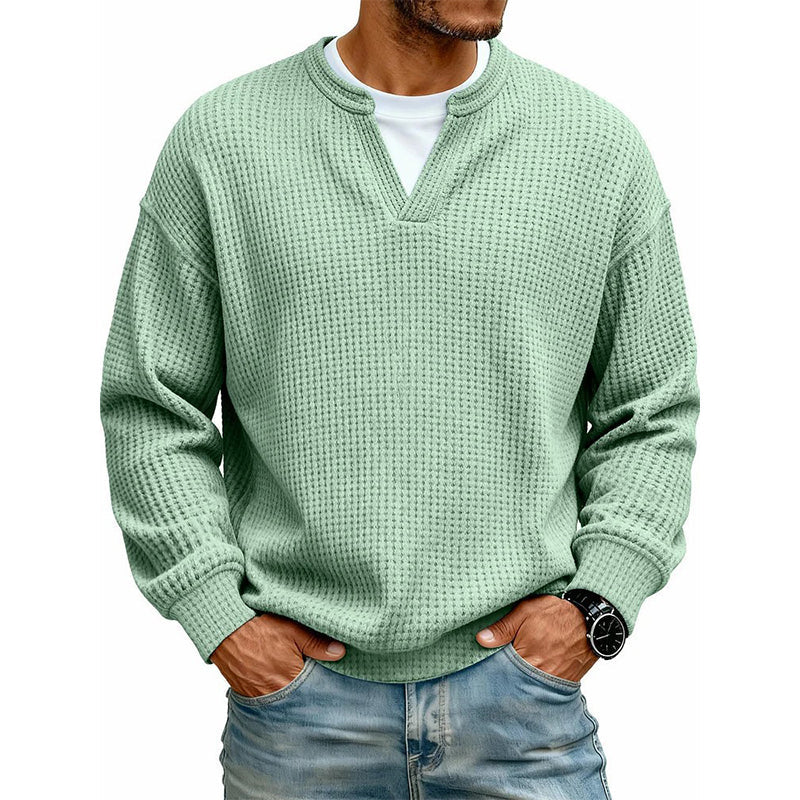 Langarmshirt mit Waffle-Struktur und Doppellagen-Effekt