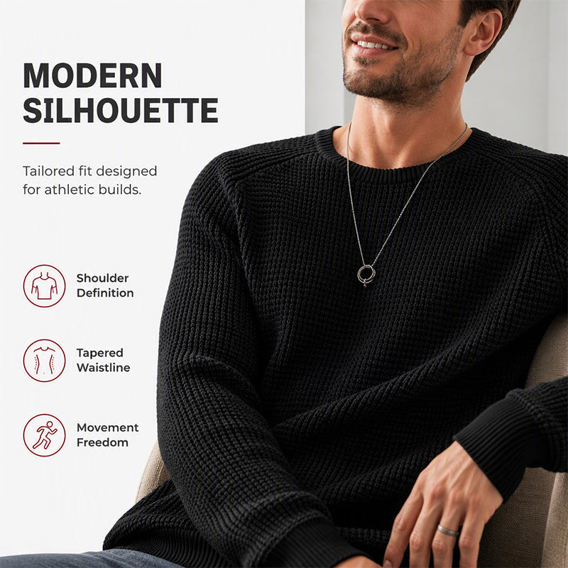 Herren Modern Waffle Knit Pullover