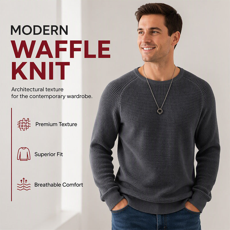 Herren Modern Waffle Knit Pullover