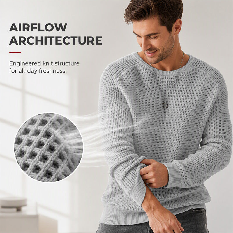 Herren Modern Waffle Knit Pullover