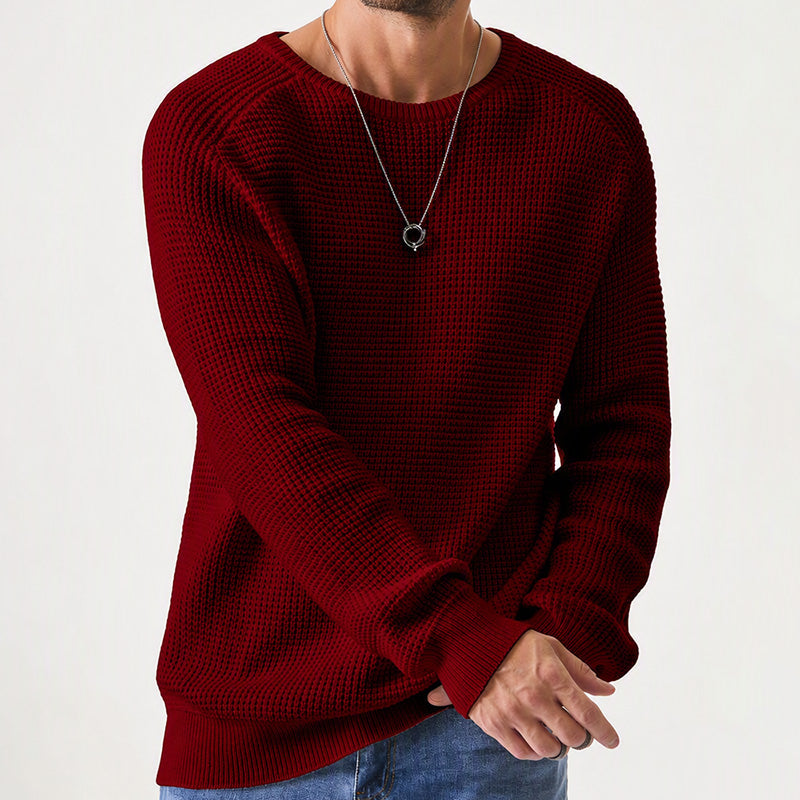 Herren Modern Waffle Knit Pullover