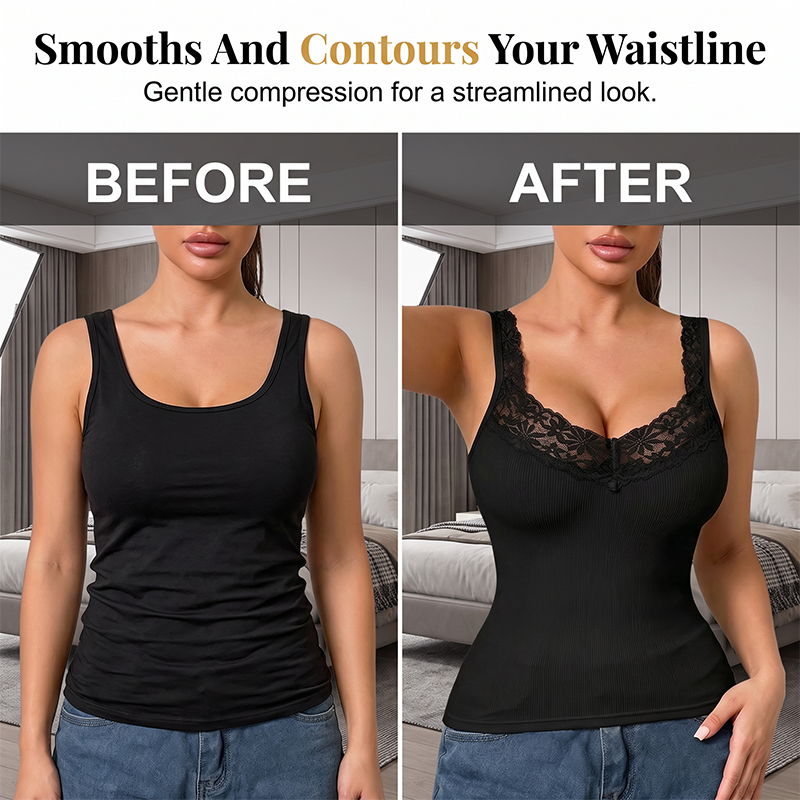 Figurbetonendes Camisole mit zartem Spitzensaum
