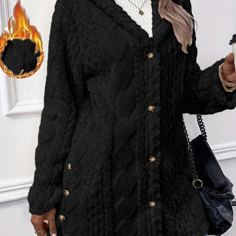 Kapuzenjacke mit Knopfleiste für Damen