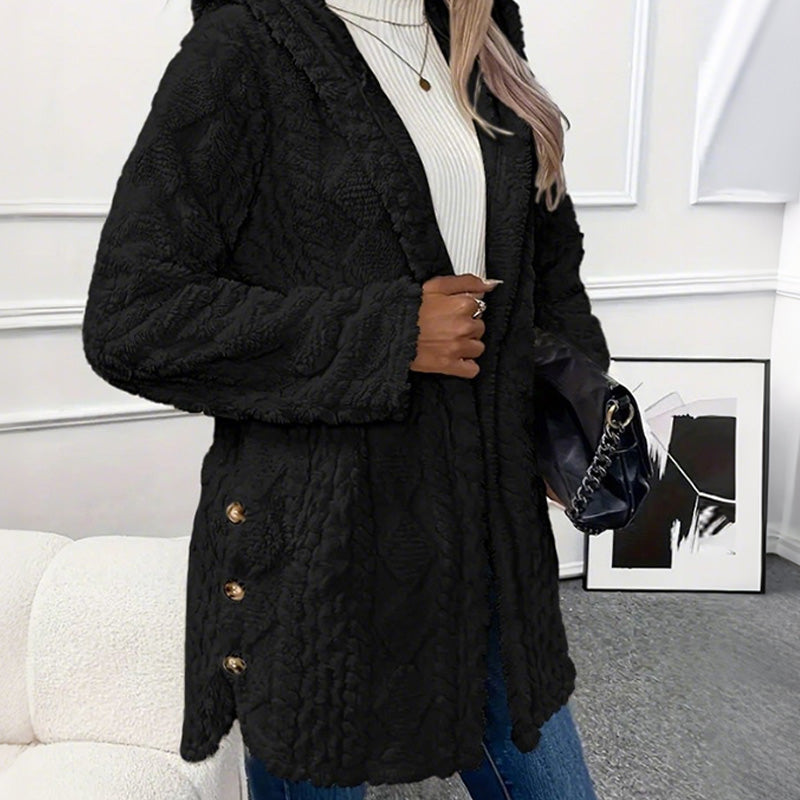 Kapuzenjacke mit Knopfleiste für Damen