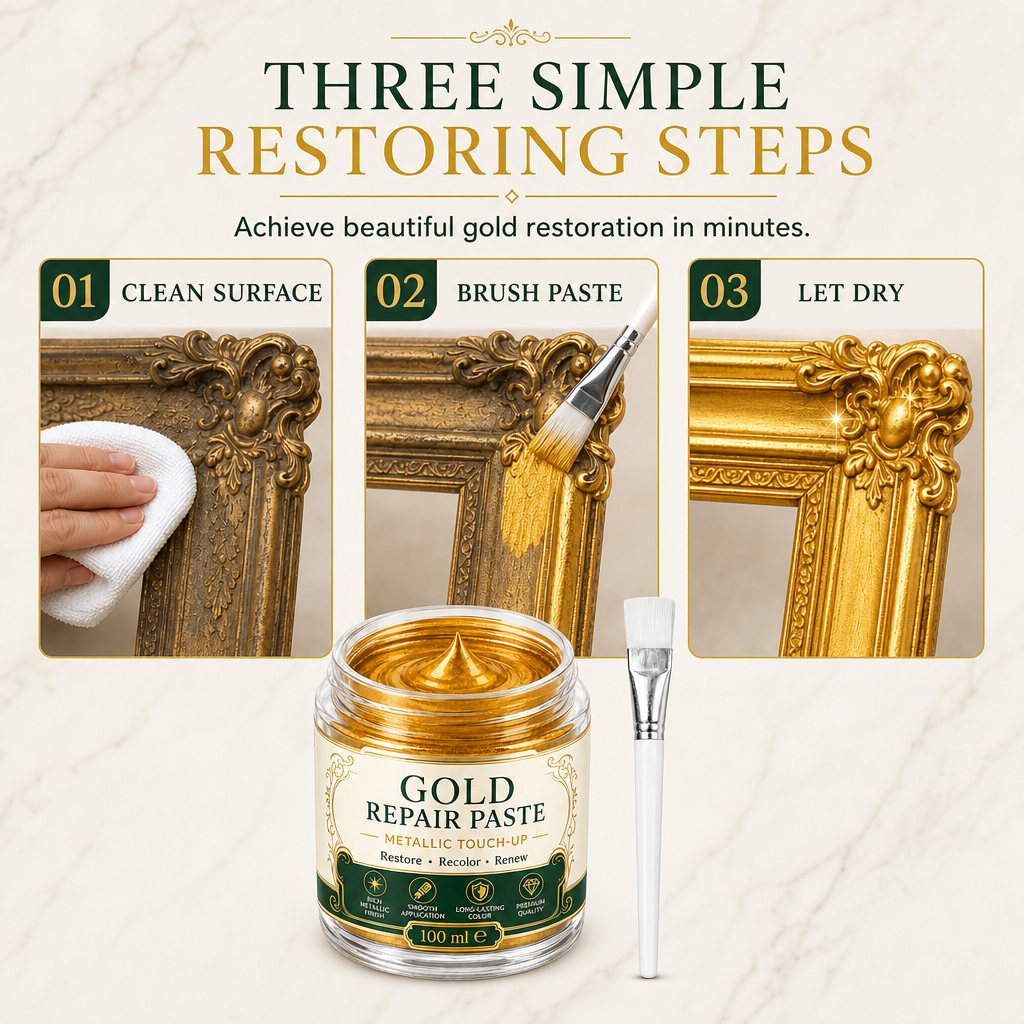 Gold Metallic Refinishing Reparaturpaste mit Pinsel