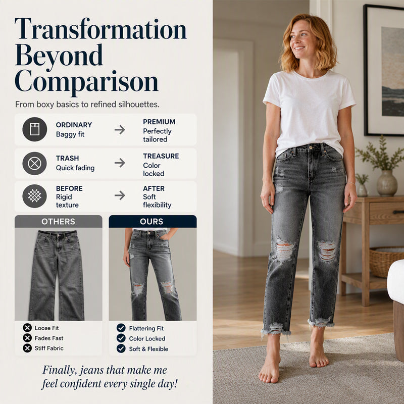 Damen Distressed Ripped Jeans im Vintage-Stil