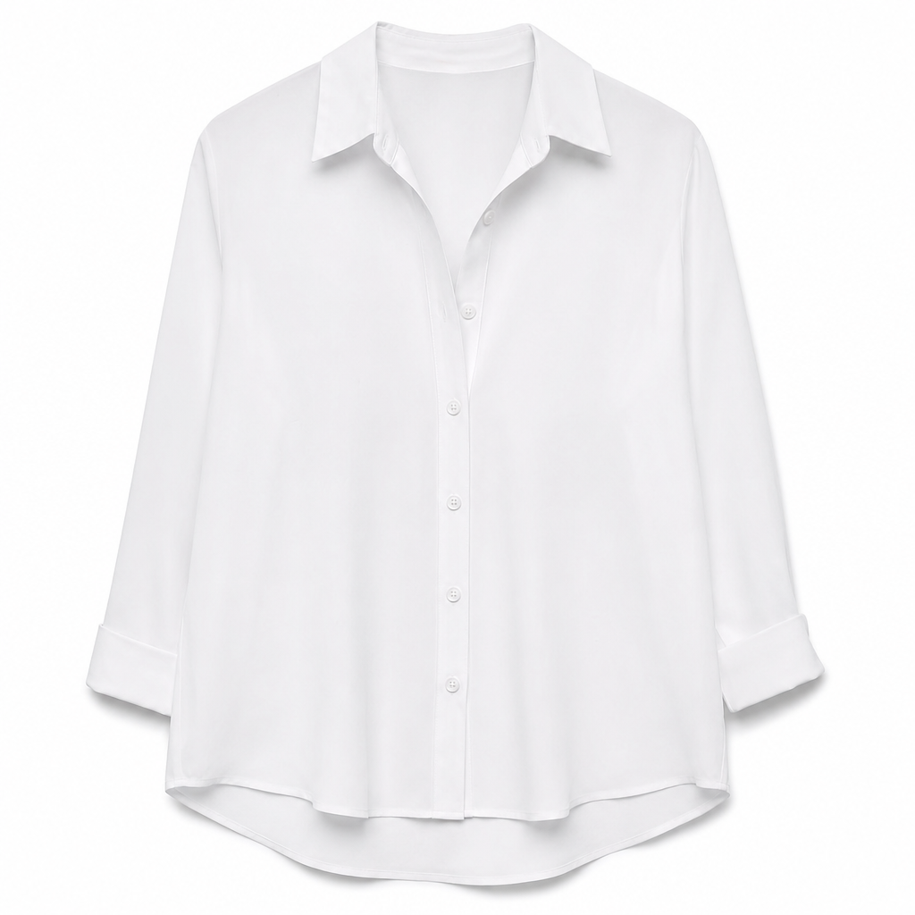 Damen Elegante Casual Langarm Bluse mit Knopfleiste