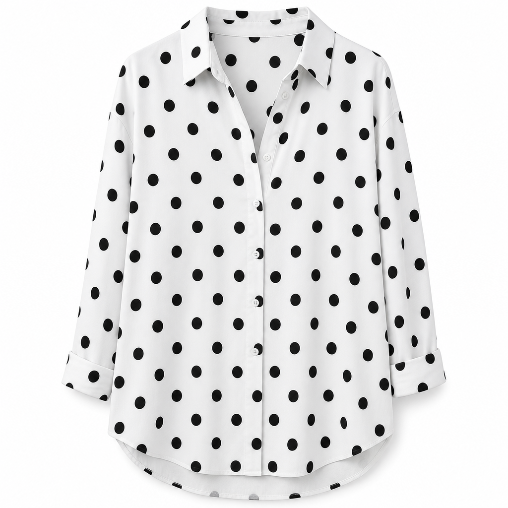 Damen Elegante Casual Langarm Bluse mit Knopfleiste