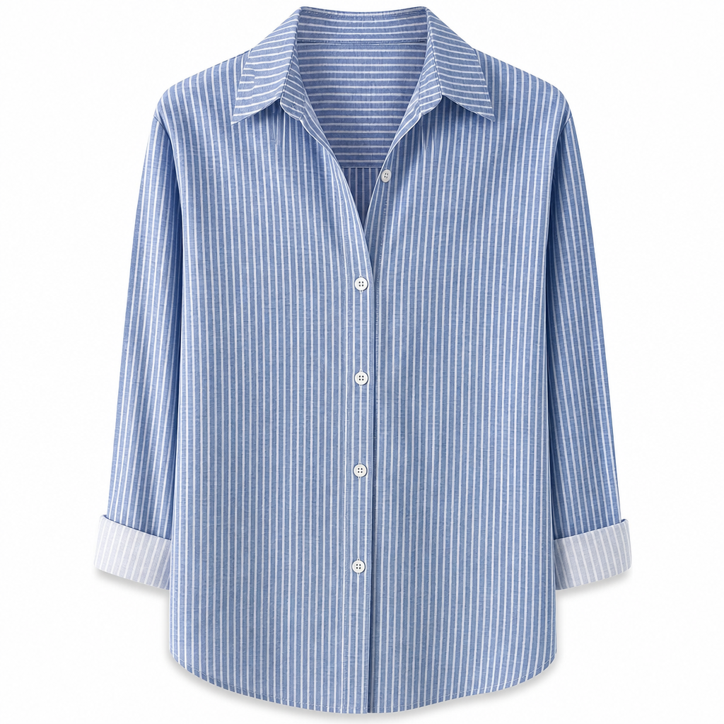 Damen Elegante Casual Langarm Bluse mit Knopfleiste