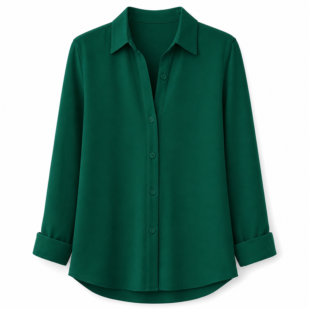 Damen Elegante Casual Langarm Bluse mit Knopfleiste