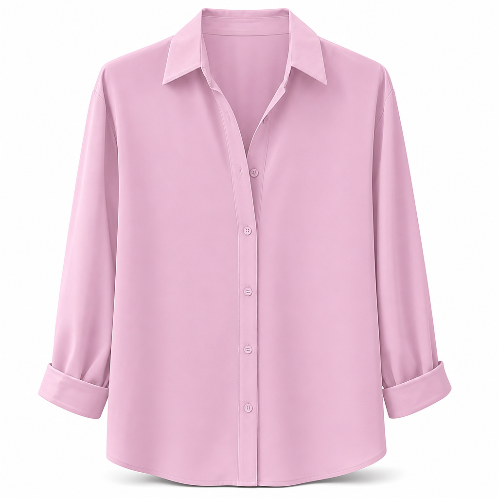 Damen Elegante Casual Langarm Bluse mit Knopfleiste