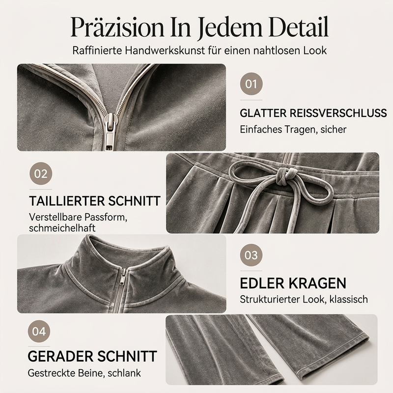 Damen Schicker Samt-Overall mit Stehkragen