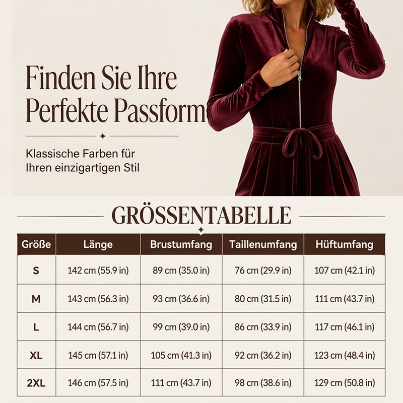 Damen Schicker Samt-Overall mit Stehkragen