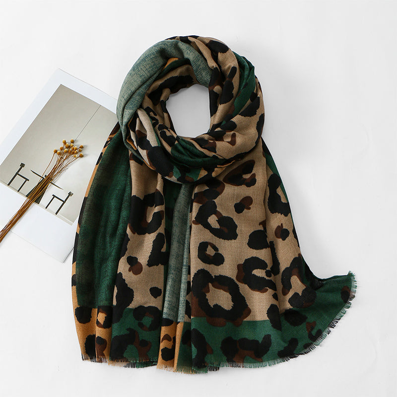 Vielseitiger leichter Leoparden-Print Schultertuch Schal