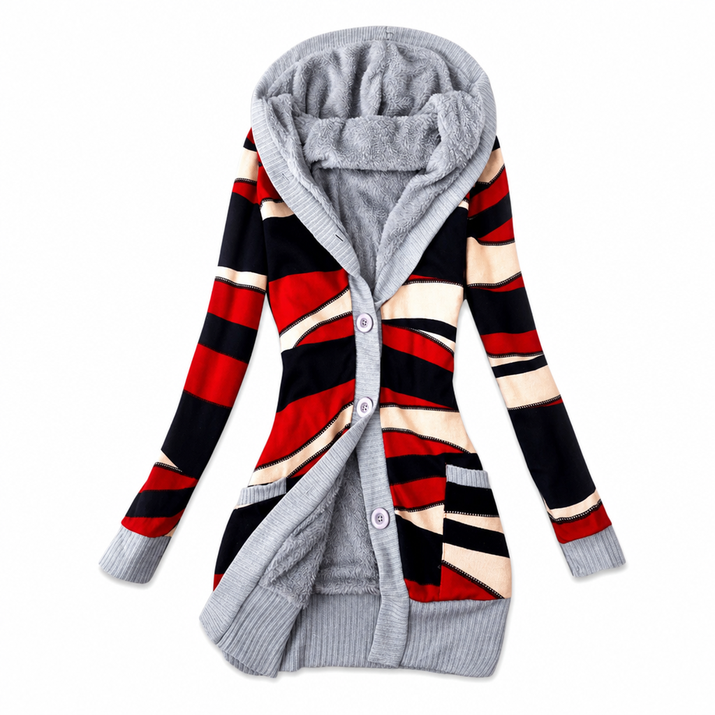 Halblanger Kapuzenpullover für Damen aus Baumwolle