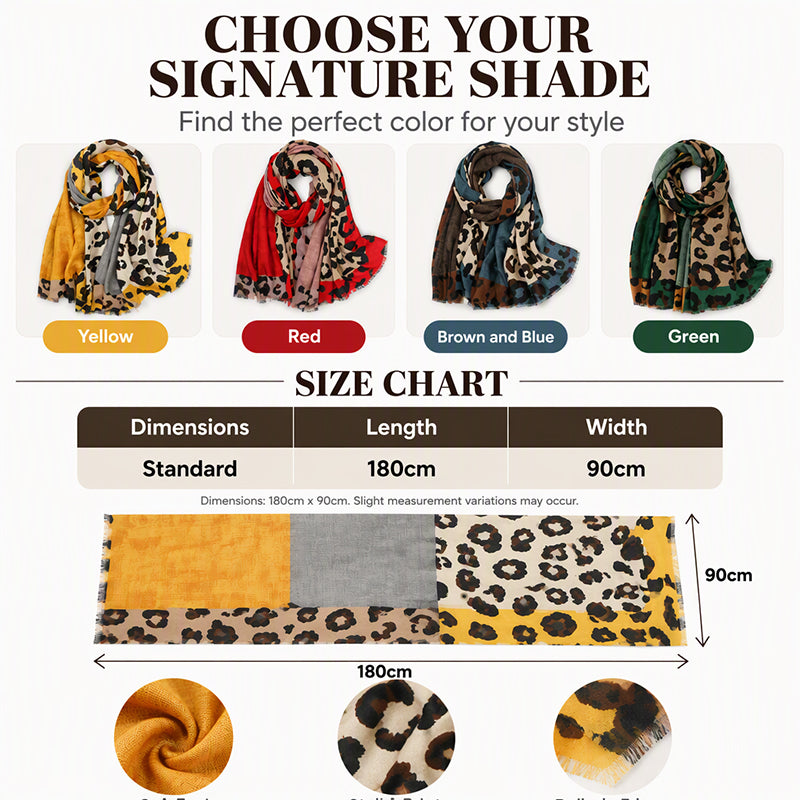 Vielseitiger leichter Leoparden-Print Schal