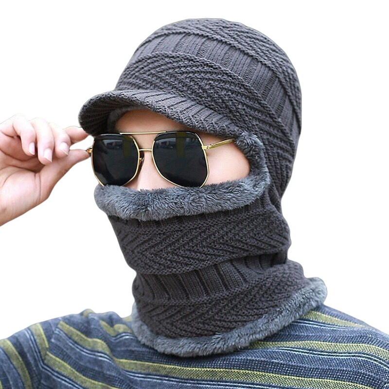 3-in-1 Winter Balaklava Thermische Kapuze mit Schirm