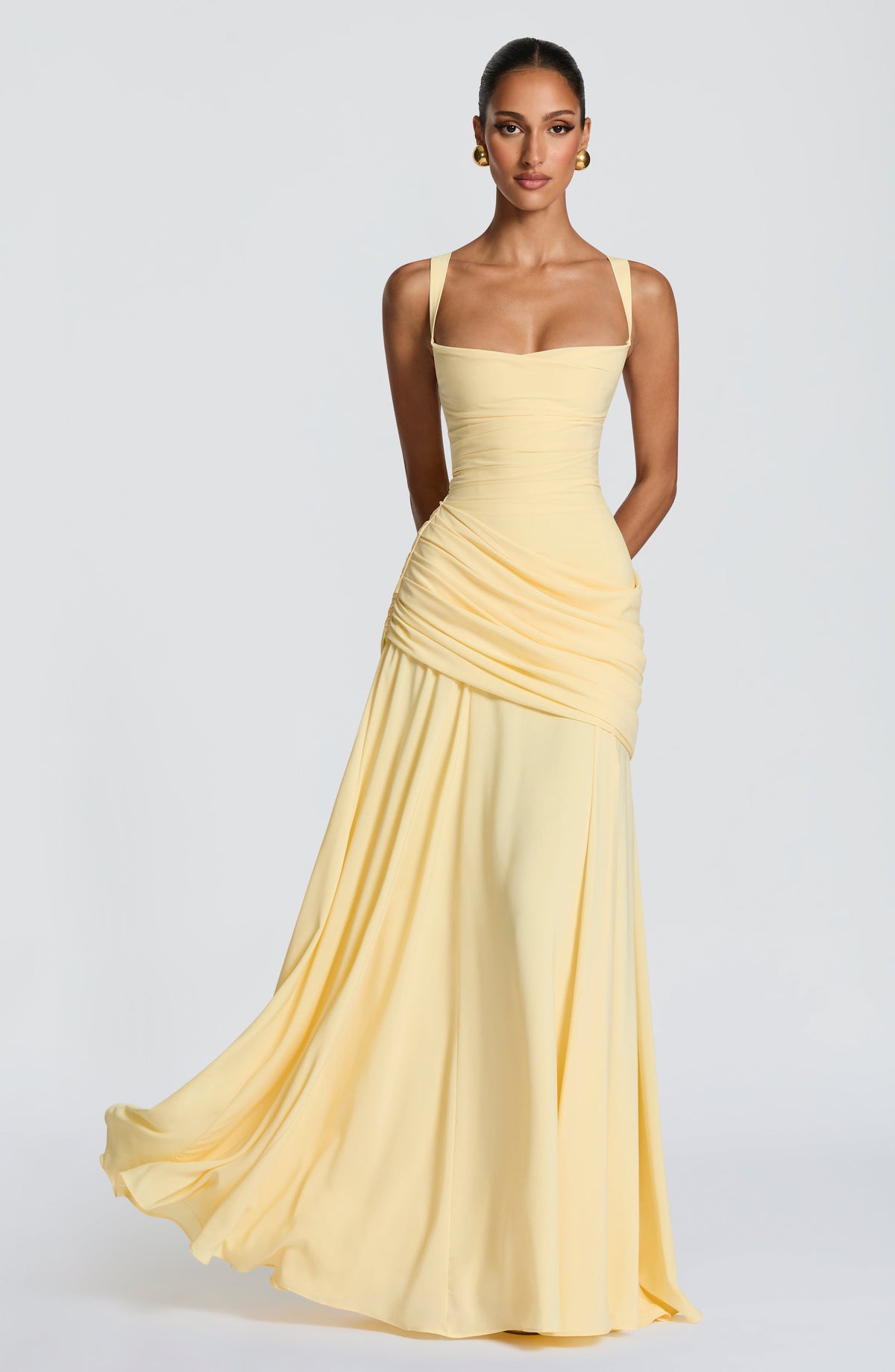 Elegantes Maxi-Kleid mit Drapierung