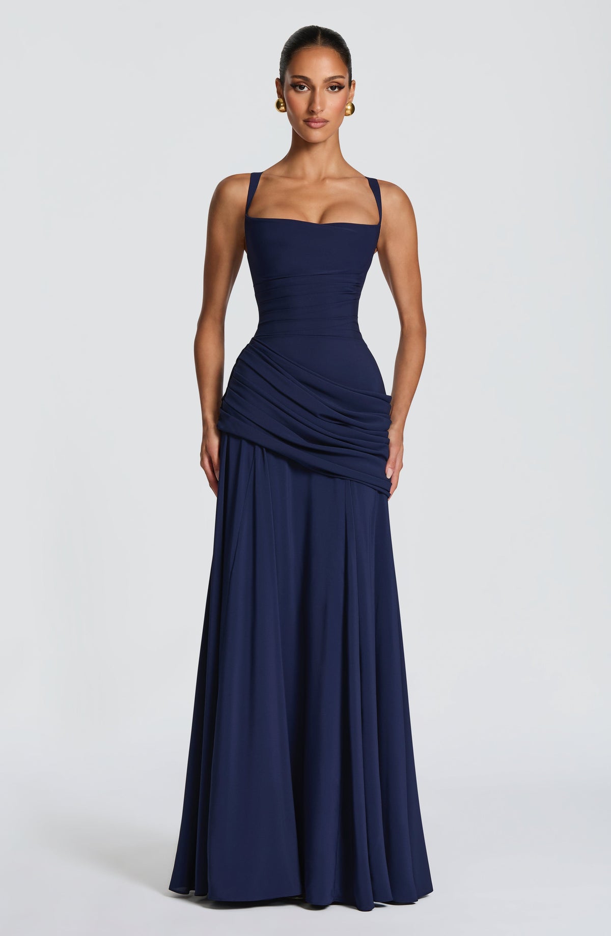 Elegantes Maxi-Kleid mit Drapierung