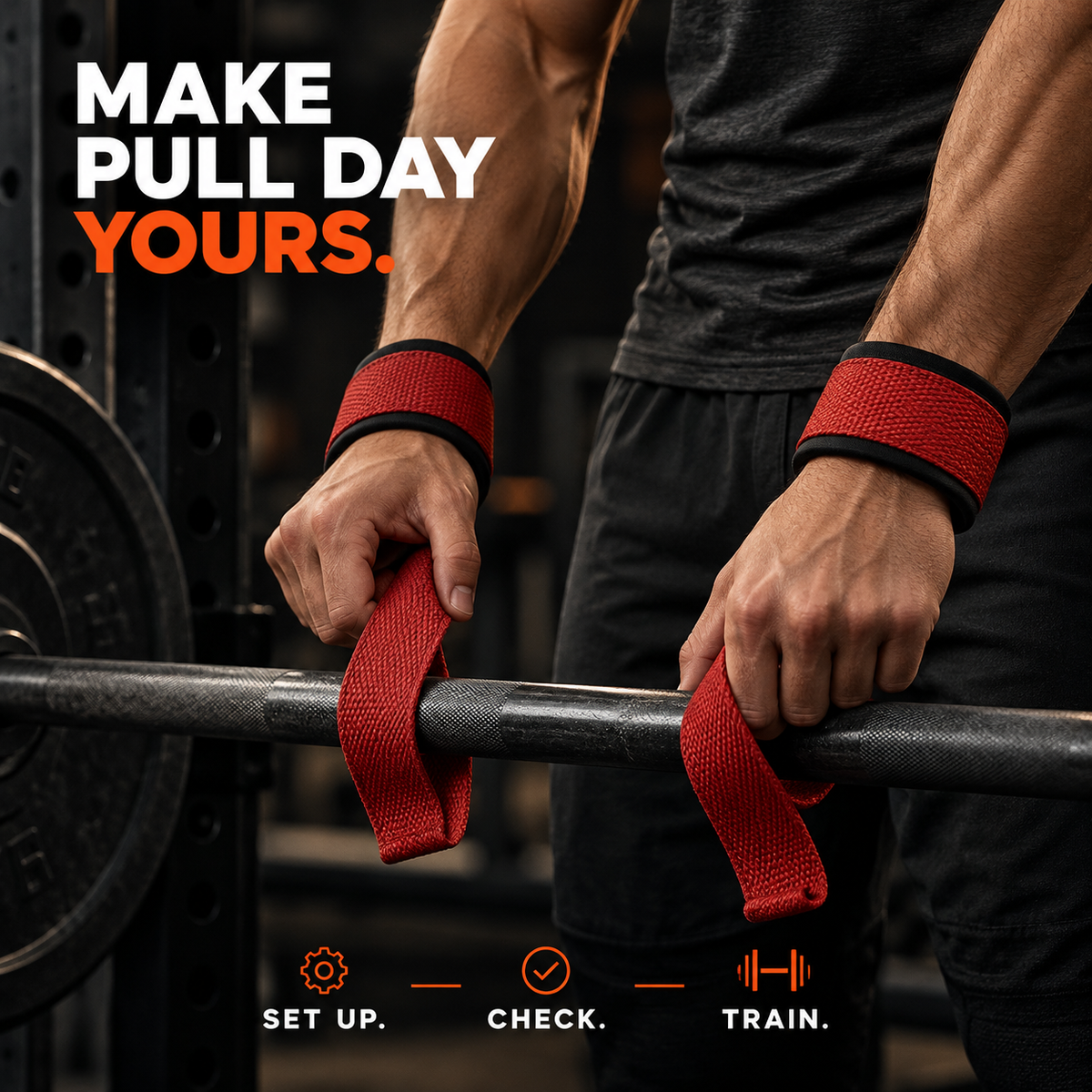 Selbstwickelnde Lifting Straps mit gepolsterten Handgelenkschlaufen, 1 Paar