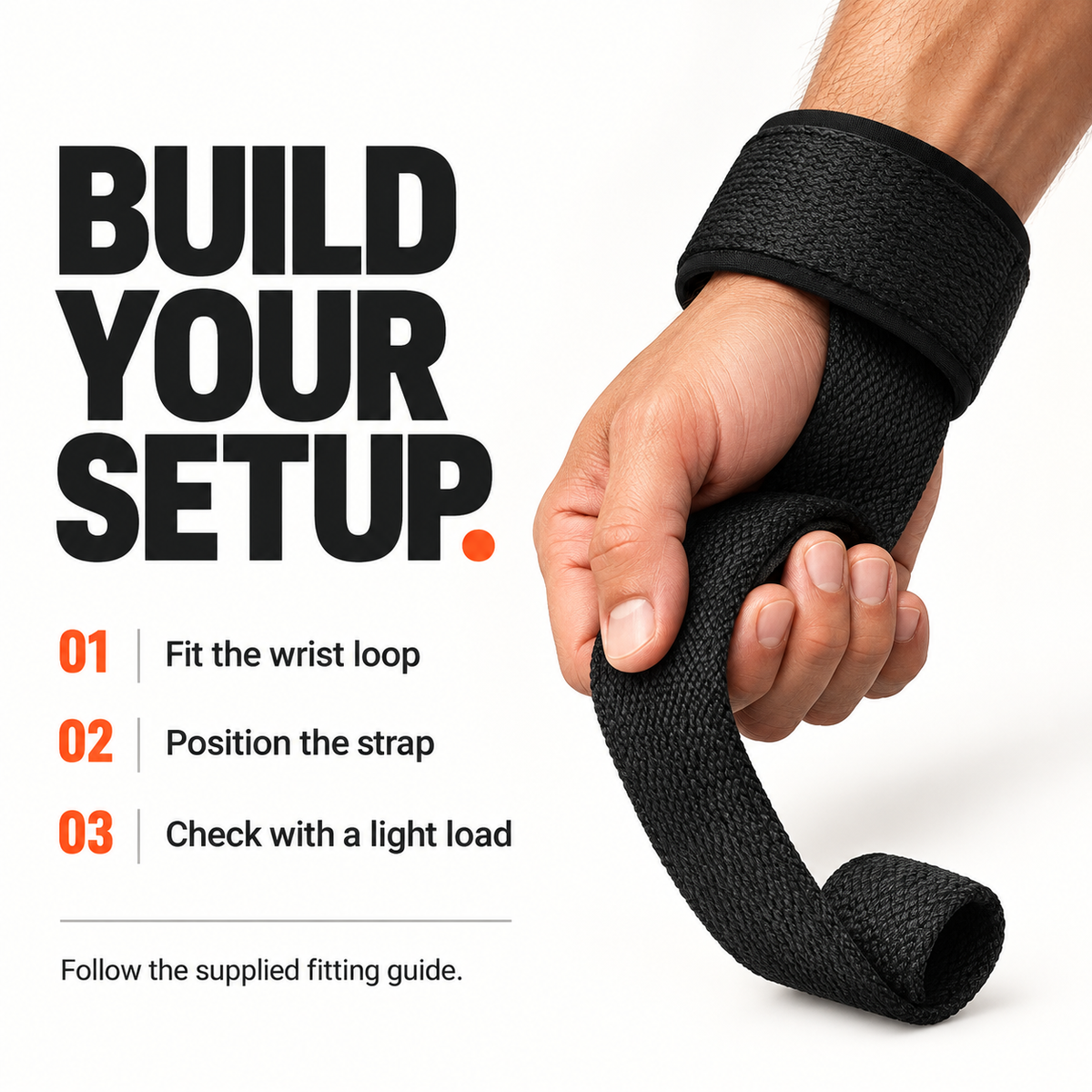 Selbstwickelnde Lifting Straps mit gepolsterten Handgelenkschlaufen, 1 Paar