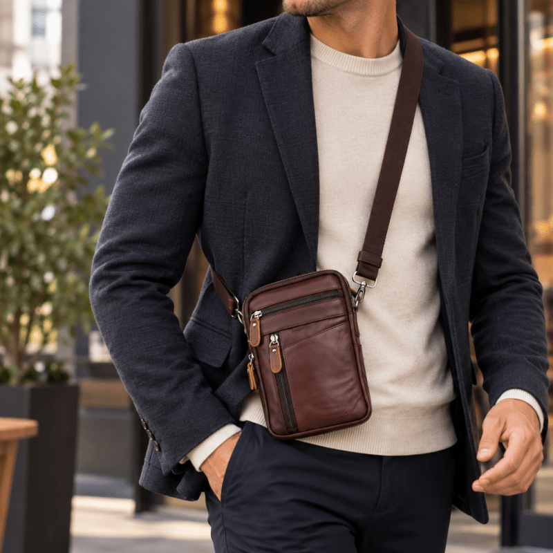 Camden Leder Crossbody Tasche