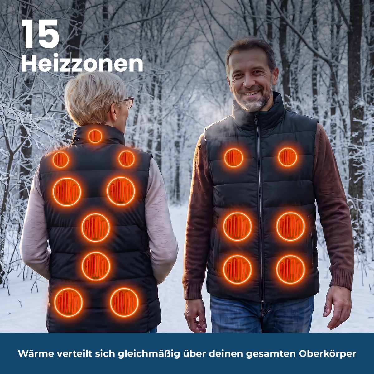 Heizweste mit 15 Heizzonen