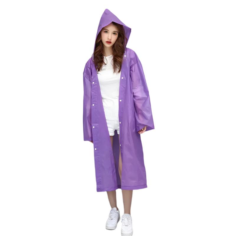 Unisex wasserdichter langer Regenmantel mit Kapuze