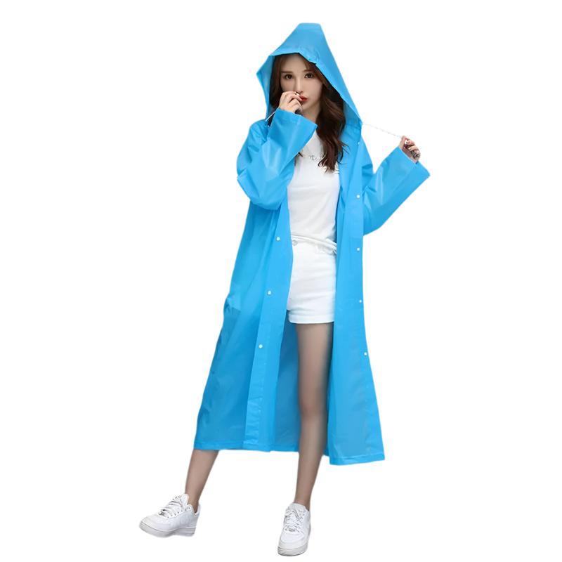 Unisex wasserdichter langer Regenmantel mit Kapuze