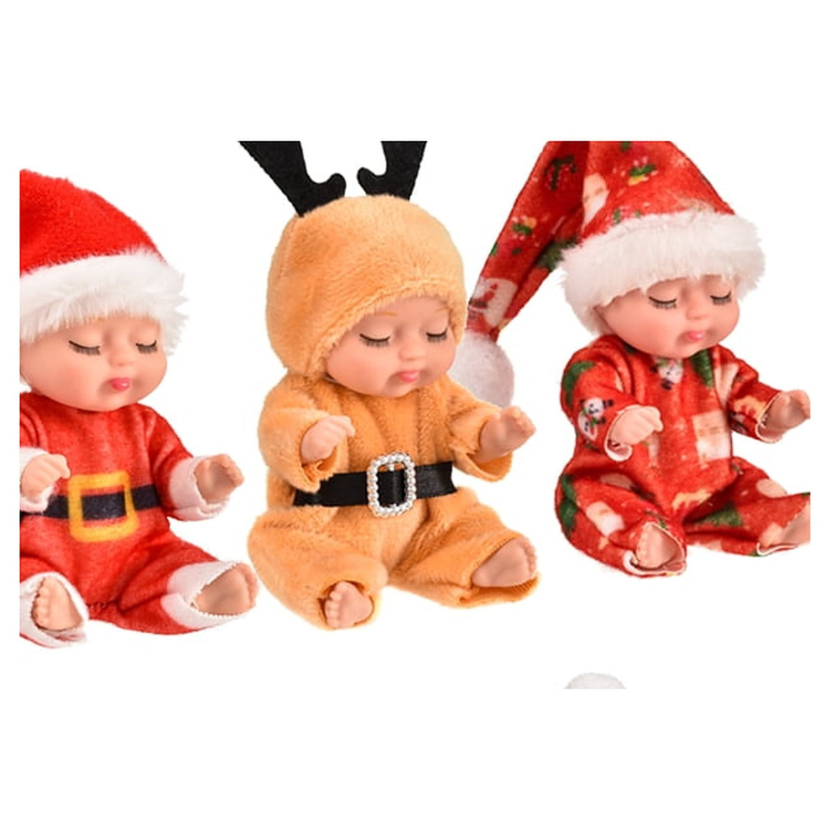 Mini Reborn Babypuppen, Weihnachtsset mit 6 Stück