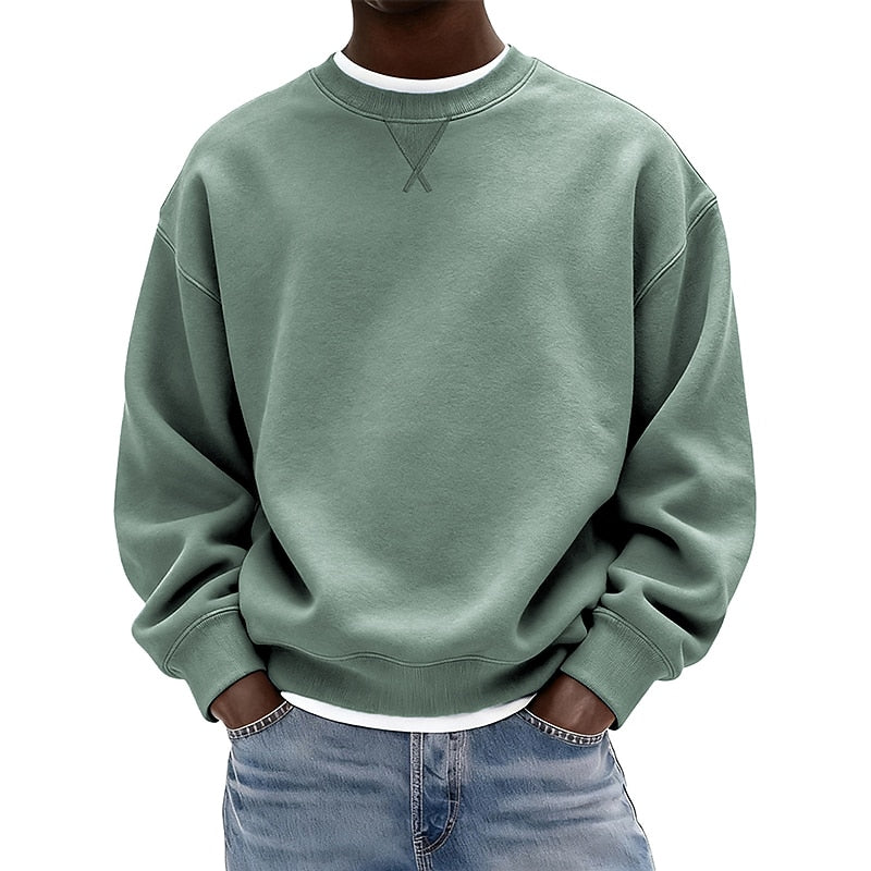 Relaxed Crew Neck Baumwolle Sweatshirt