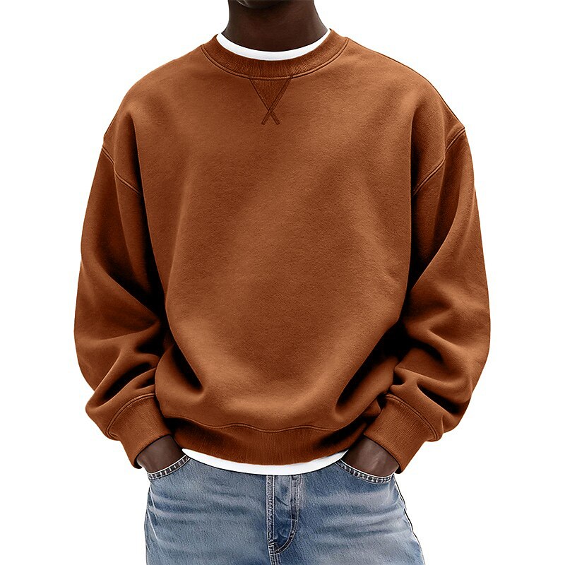 Relaxed Crew Neck Baumwolle Sweatshirt